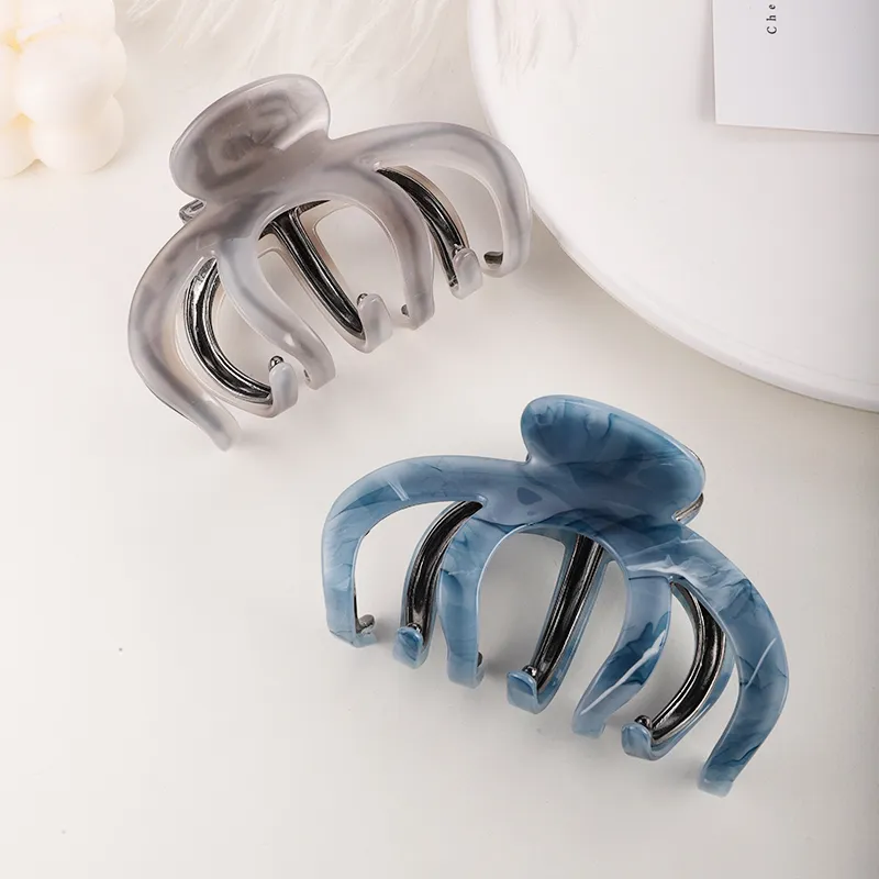 MAGICPOLE Resin Hair Clips Women's Gray/Blue-2