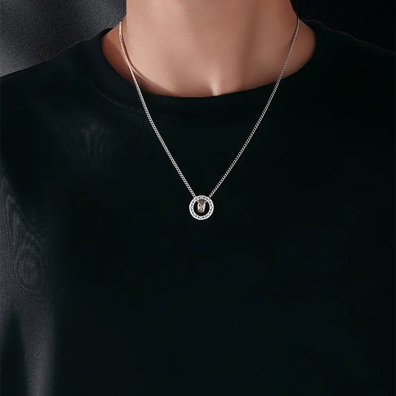 MAGICPOLE Sterling Silver Titanium Steel Necklaces Men's Silver-2