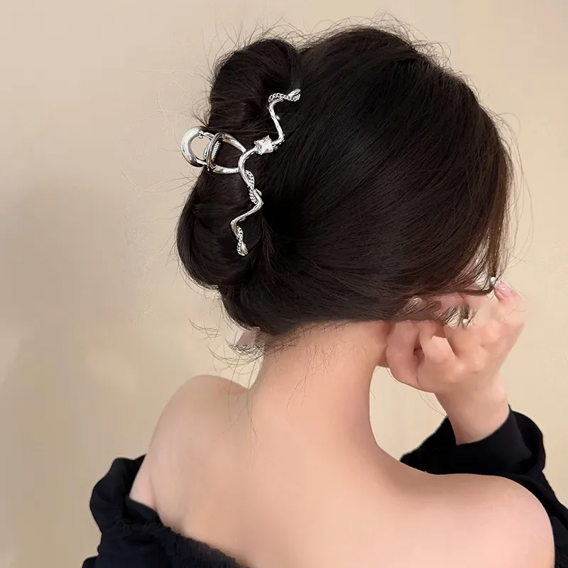 MAGICPOLE Alloy Hair Clips Women's Silver-2