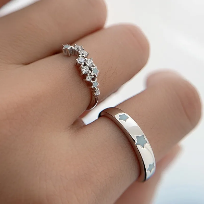 MAGICPOLE S925 Silver With Zircon Rings Unisex Silver-4