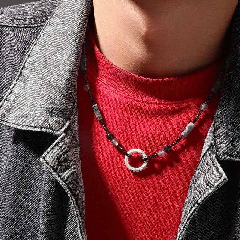 MAGICPOLE Agate Necklaces Men's-2