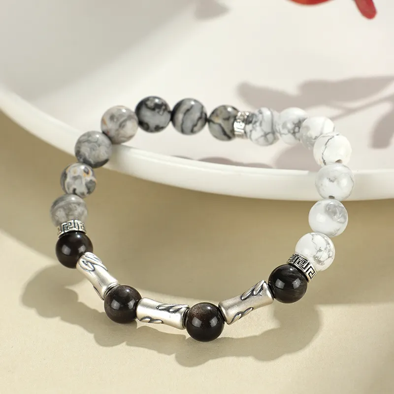 MAGICPOLE Obsidian Jade Bracelets Unisex-7