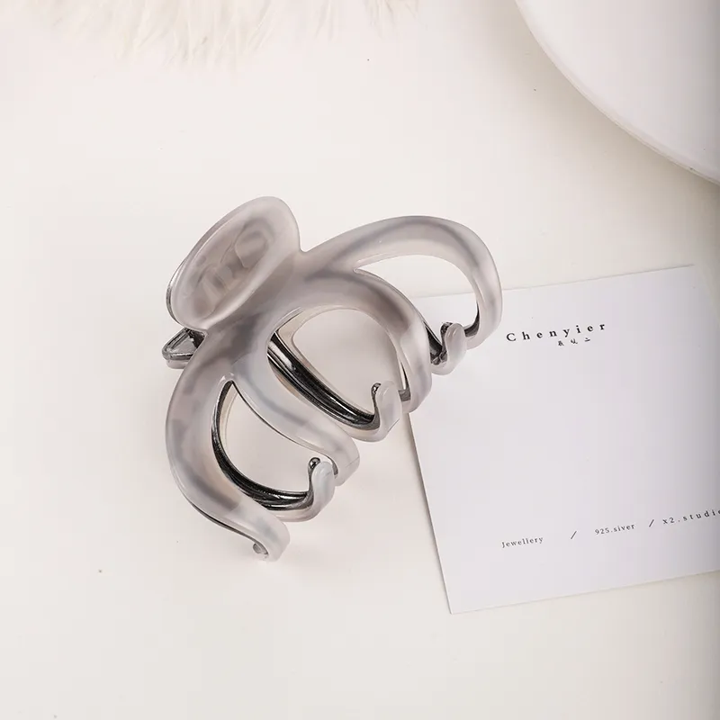 MAGICPOLE Resin Hair Clips Women's Gray/Blue-1