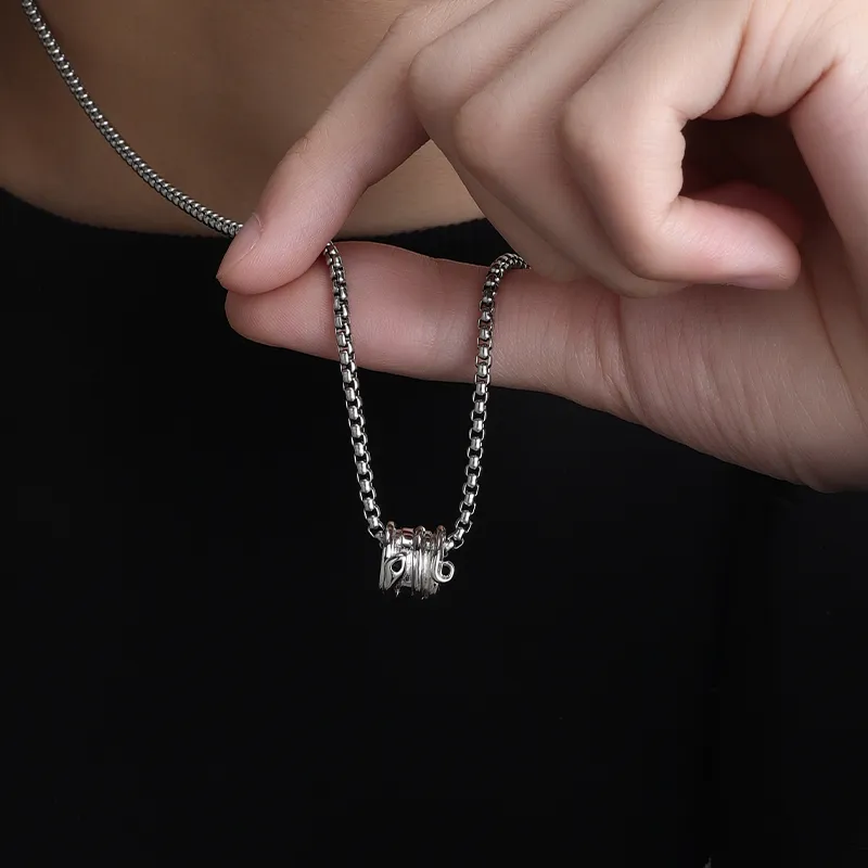 MAGICPOLE Titanium Steel Necklaces Men's Silver-9
