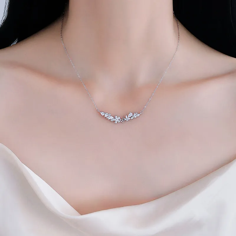 MAGICPOLE 999 Fine Silver Zircon Necklaces Women's Silver Gift Box Sets-1