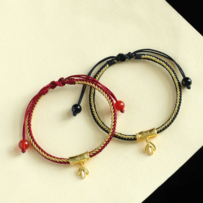 MAGICPOLE Copper, Fabric Rope Bracelets Unisex Black/Red-9