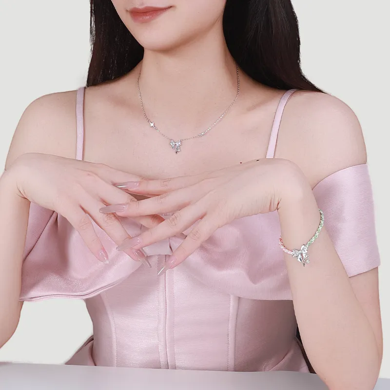MAGICPOLE 925 Sterling Silver With 999 Fine Silver And Zircon Necklaces Women's Silver-12
