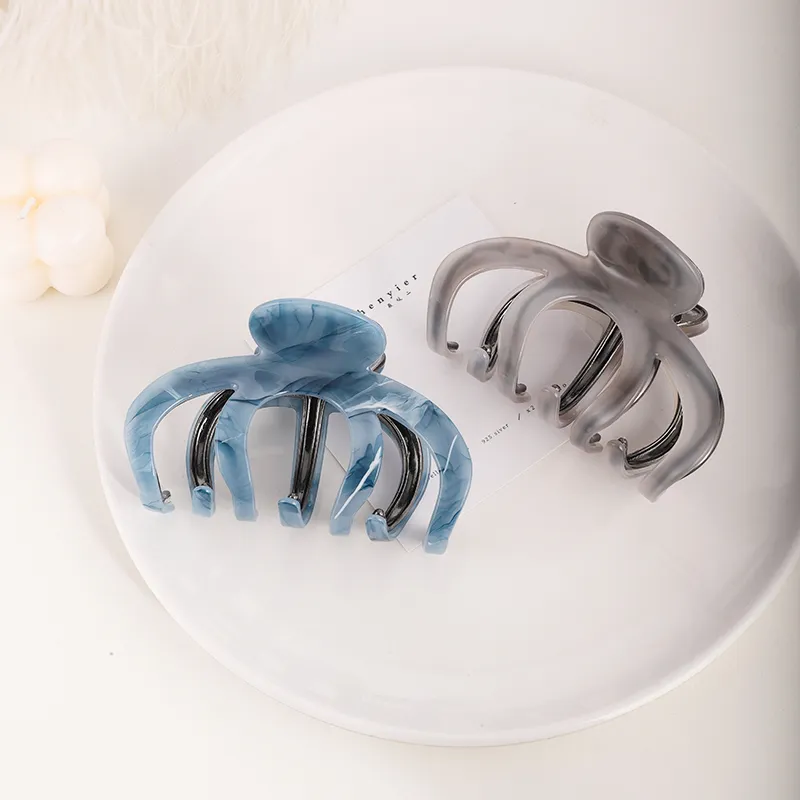 MAGICPOLE Resin Hair Clips Women's Gray/Blue-6