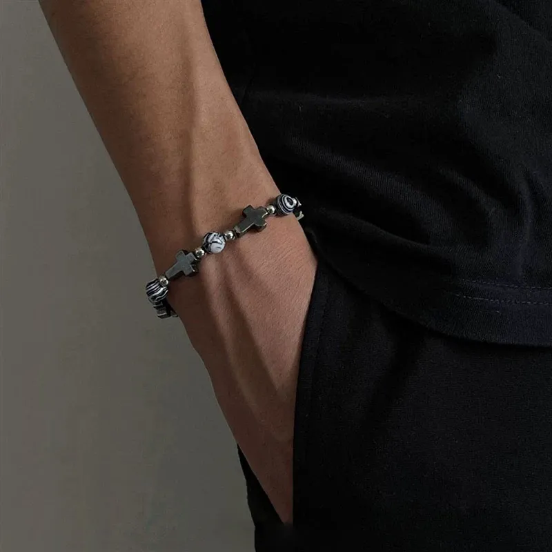 MAGICPOLE Acrylic Bracelets Men's Black Suitable For Gifting Or Personal Use-1