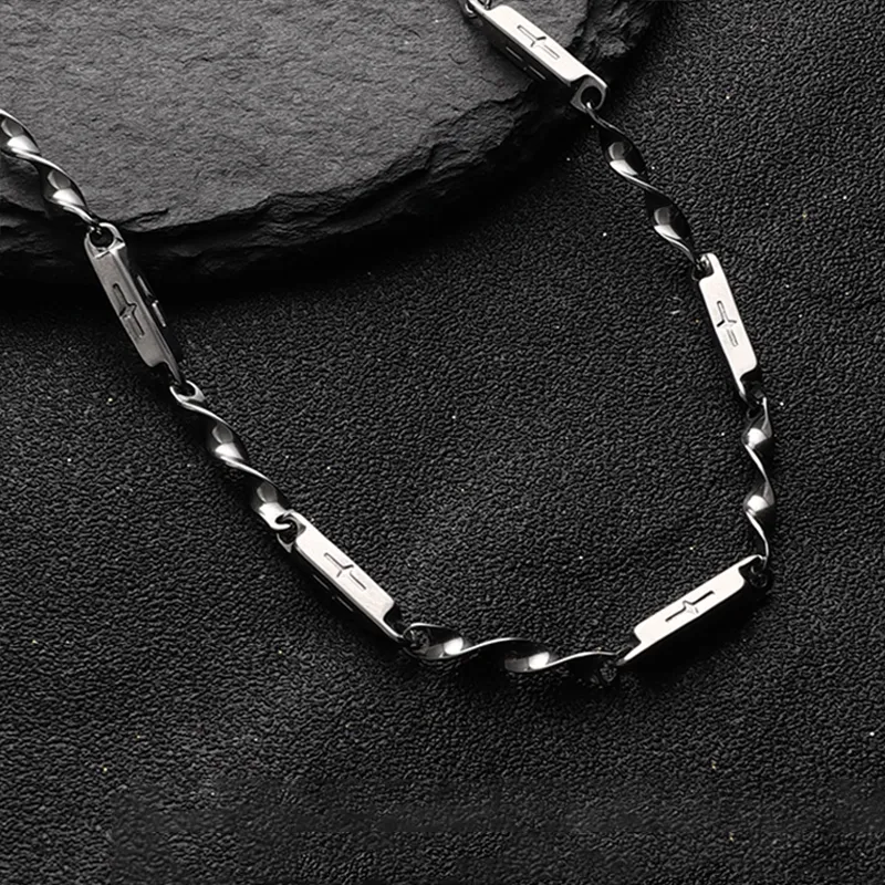 MAGICPOLE Titanium Steel Necklaces Men's Silver-2