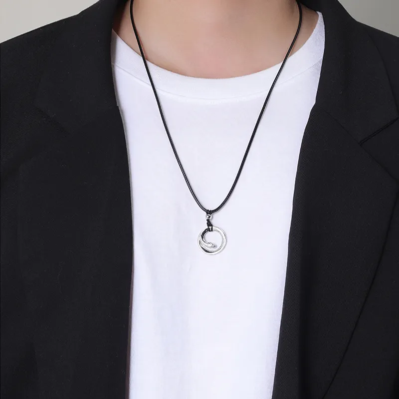 MAGICPOLE 999 Fine Silver, Leather Cord Necklaces Men's Silver-1