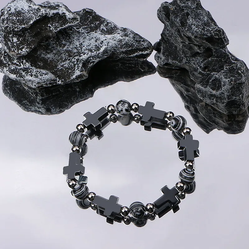 MAGICPOLE Acrylic Bracelets Men's Black Suitable For Gifting Or Personal Use-4