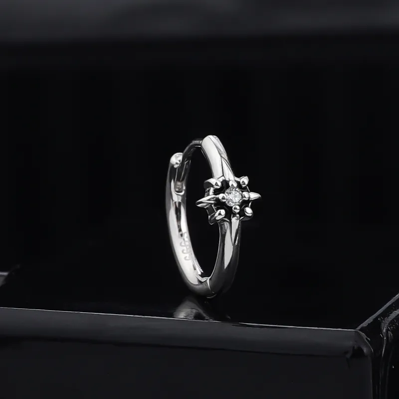MAGICPOLE 999 Silver Zircon Earrings Unisex Silver-2