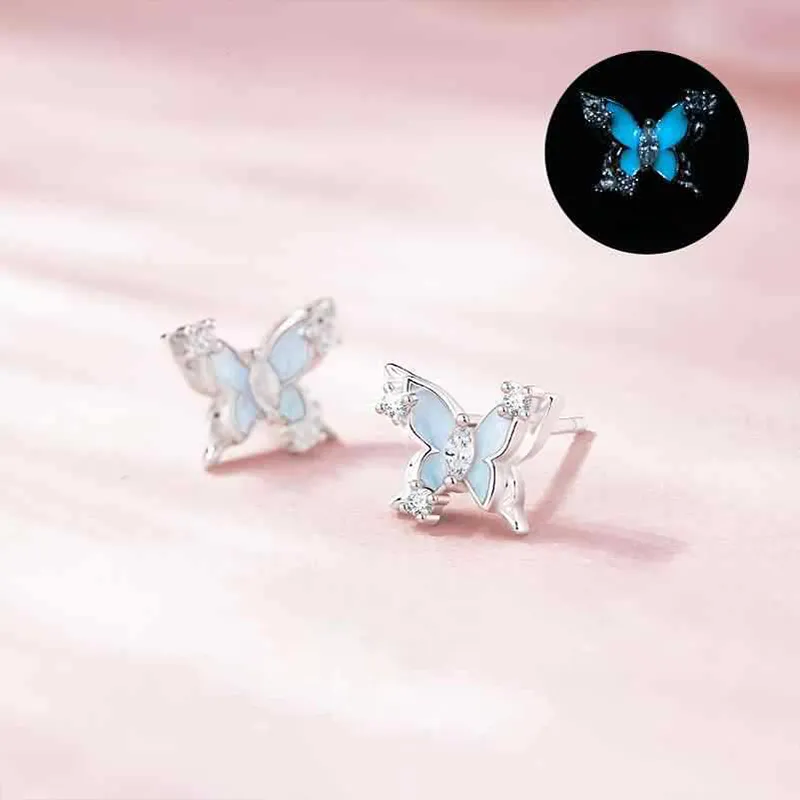 MAGICPOLE 925 Sterling Silver Zircon Stud Earrings Women's Silver-3