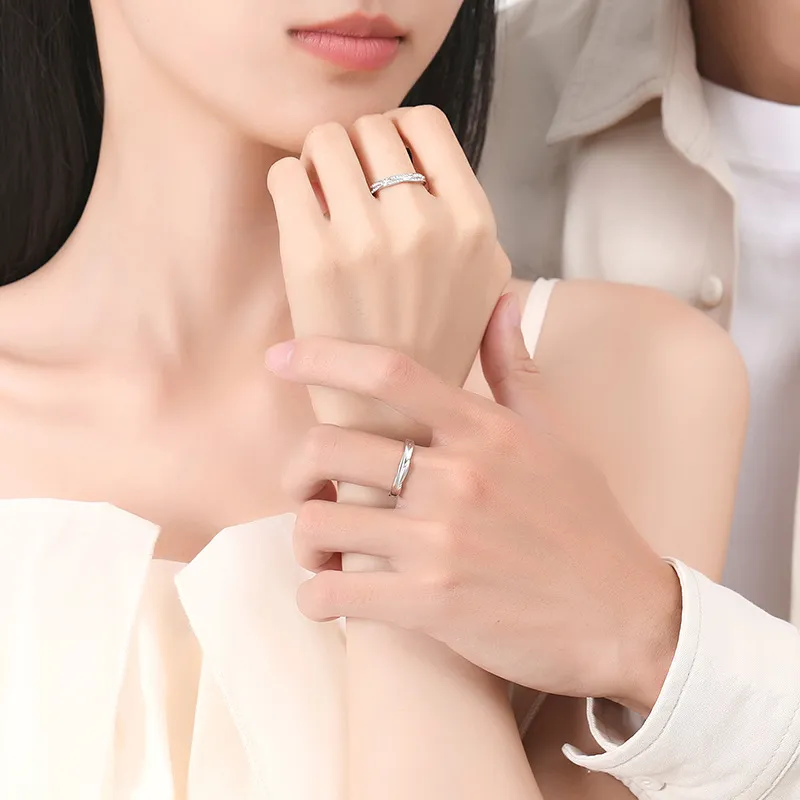 MAGICPOLE 925 Sterling Silver Zircon Rings Unisex Silver Official White Box-5