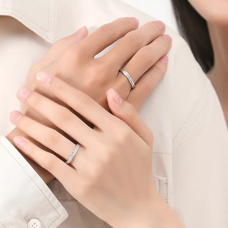 MAGICPOLE 925 Sterling Silver Zircon Rings Unisex Silver Official White Box-7