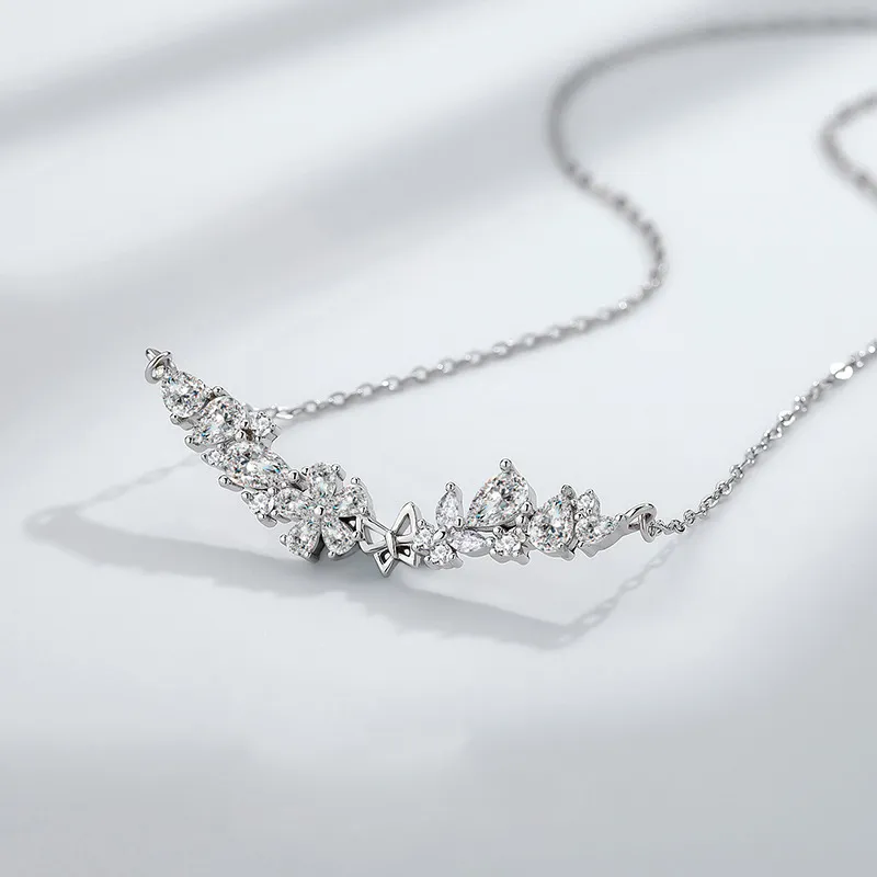 MAGICPOLE 999 Fine Silver Zircon Necklaces Women's Silver Gift Box Sets-3