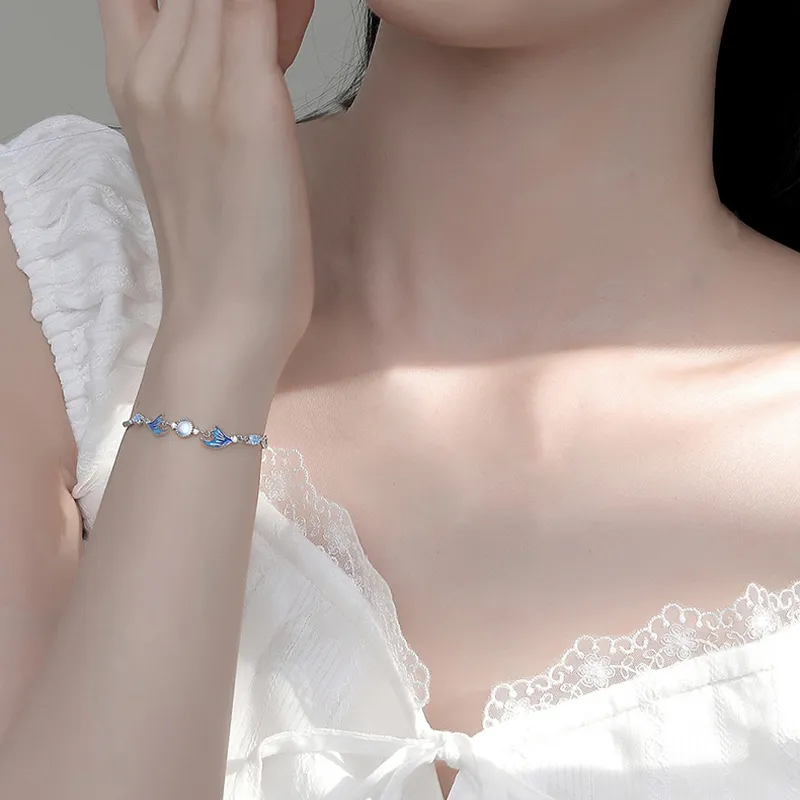 MAGICPOLE 925 Sterling Silver With Zircon Bracelets Women's Silver-3