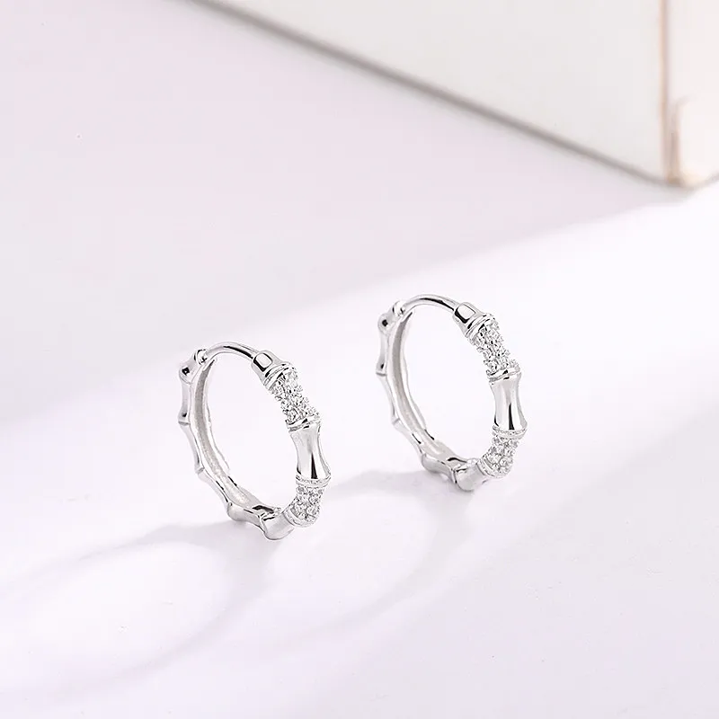 MAGICPOLE 925 Sterling Silver With Zircon Earrings Unisex Silver-6