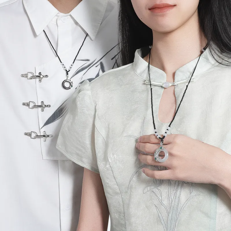 MAGICPOLE Glass Cat Eye Necklaces Unisex-3