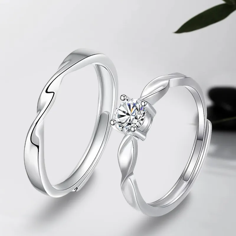 MAGICPOLE Zircon Rings Unisex Silver-2