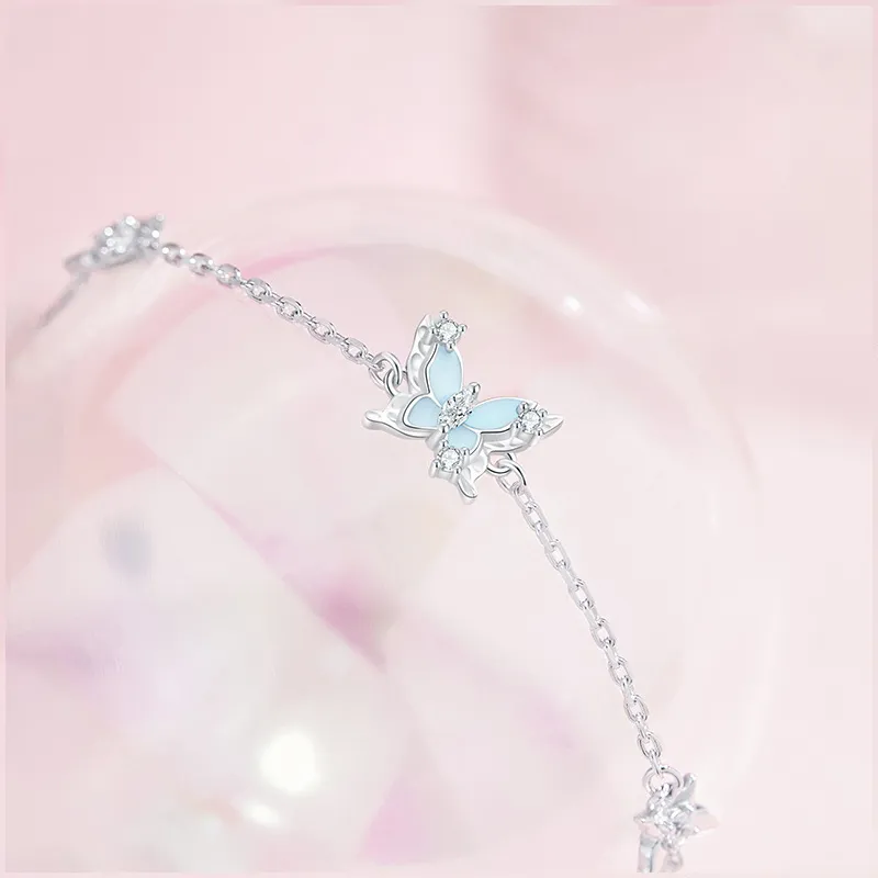 MAGICPOLE 925 Sterling Silver Sparkling Zircon Bracelets Women's Silver-7