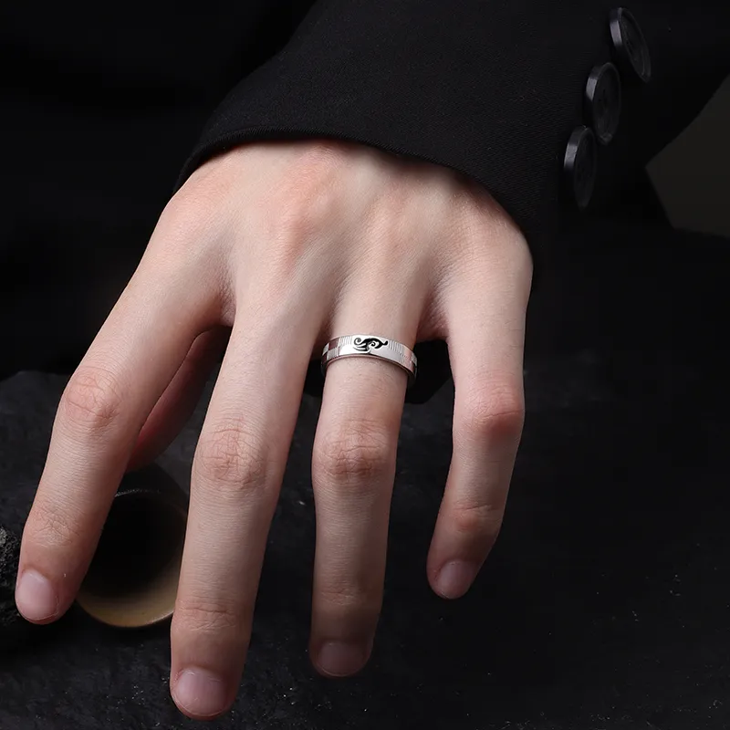 MAGICPOLE 999 Fine Silver Rings Men's Silver-9