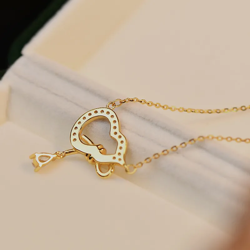 MAGICPOLE 925 Sterling Silver With Zircon Necklaces Women's Gold-3