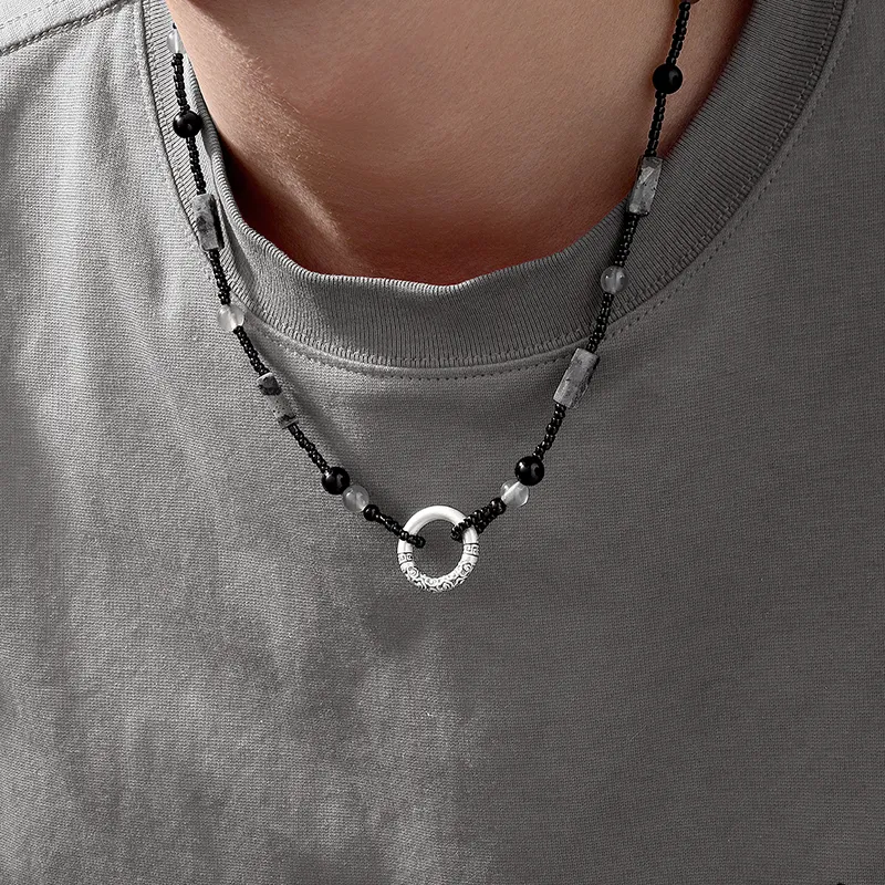 MAGICPOLE Agate Necklaces Men's-5