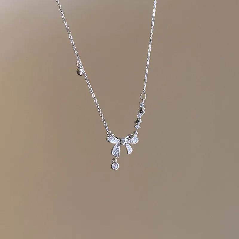 MAGICPOLE 925 Sterling Silver With Zircon Necklaces Women's Silver, Love Confession Box-2