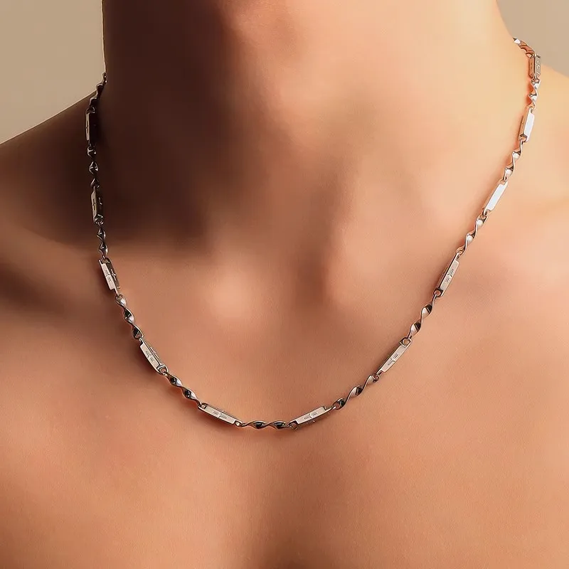 MAGICPOLE Titanium Steel Necklaces Men's Silver-1