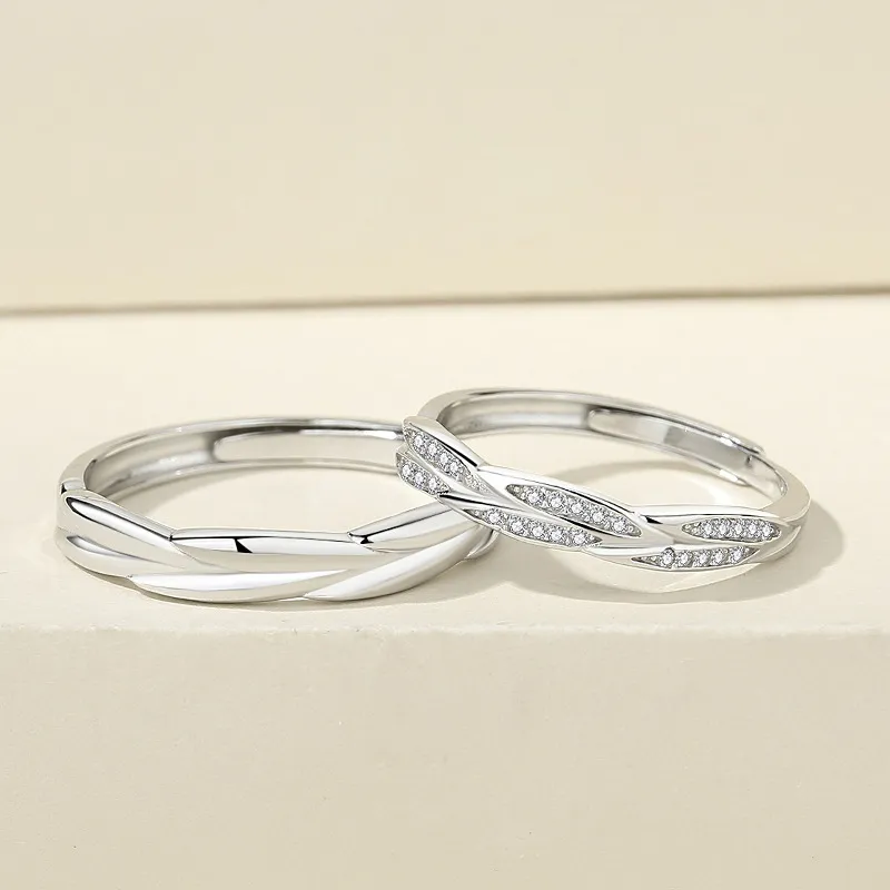 MAGICPOLE 925 Sterling Silver Zircon Rings Unisex Silver Official White Box-6