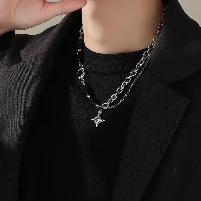 MAGICPOLE Titanium Steel Necklaces Men's Silver-3