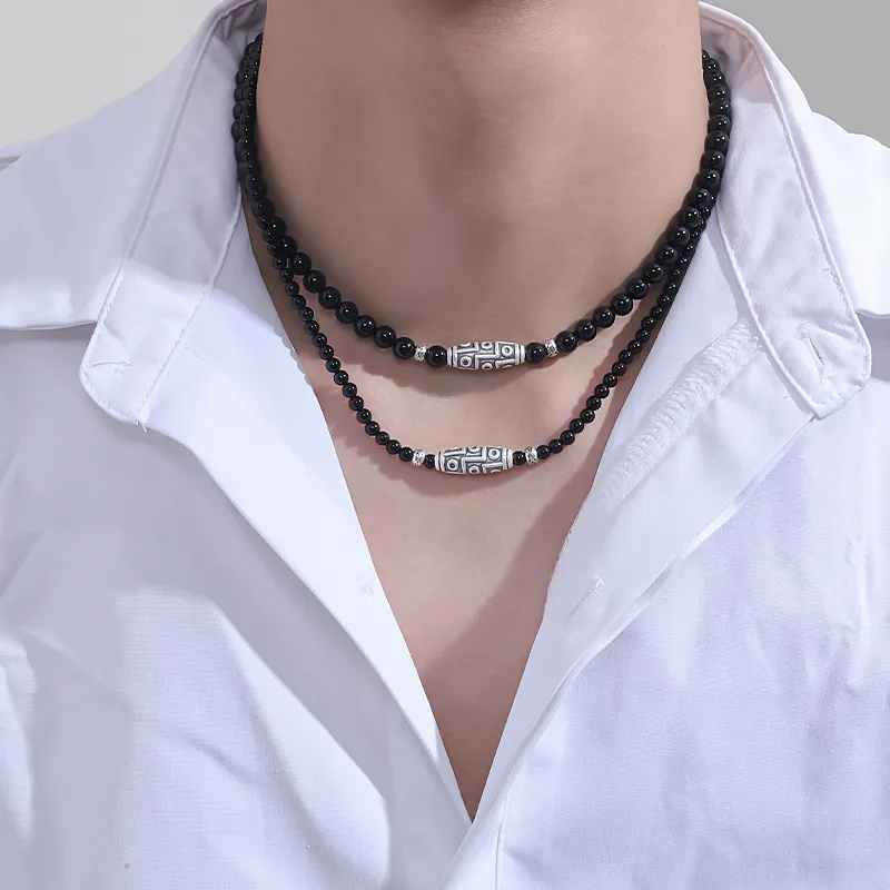 MAGICPOLE Obsidian Necklaces Unisex-2