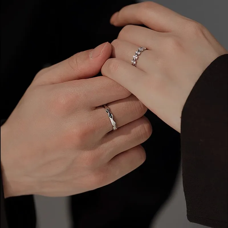 MAGICPOLE 925 Sterling Silver Zircon Rings Unisex Silver-6