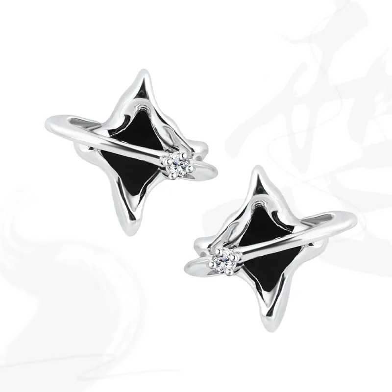 MAGICPOLE 999 Fine Silver, Zircon Stud Earrings Unisex Silver, Birthday Anniversary-2