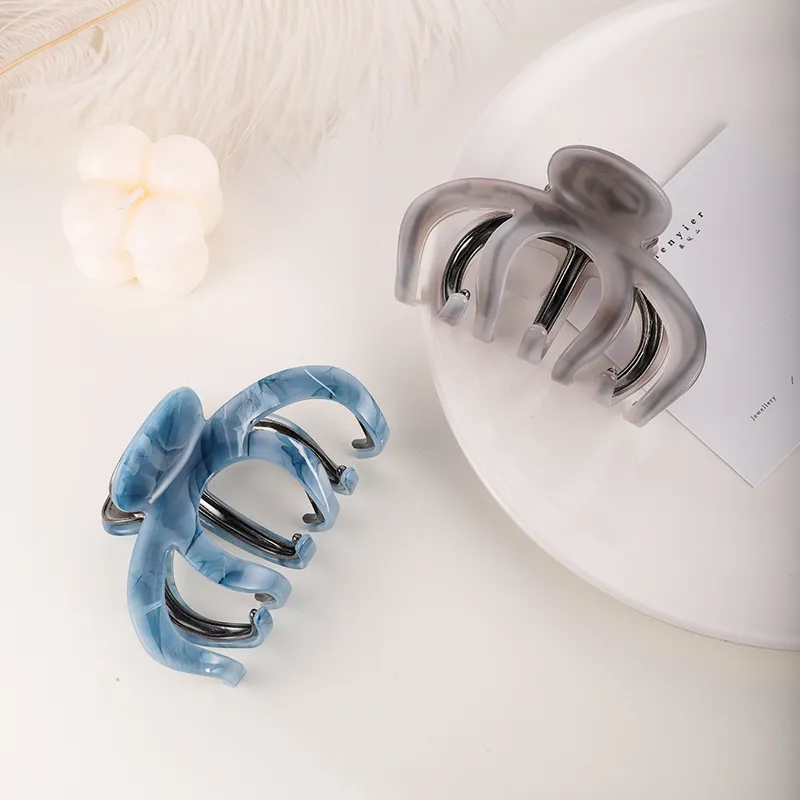 MAGICPOLE Resin Hair Clips Women's Gray/Blue-5