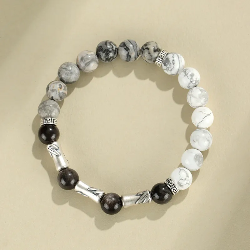 MAGICPOLE Obsidian Jade Bracelets Unisex-3