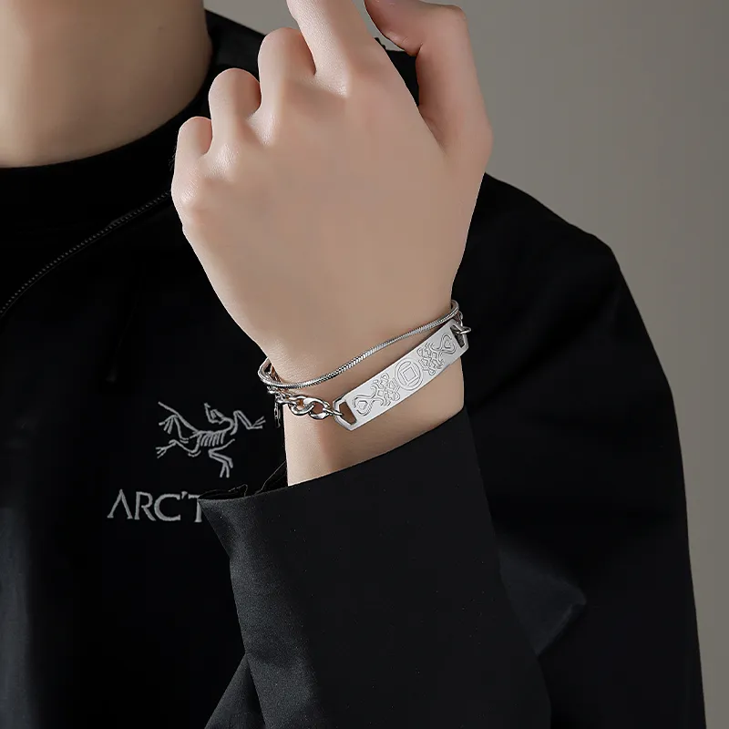 MAGICPOLE Titanium Steel Bracelets Men's Silver-1