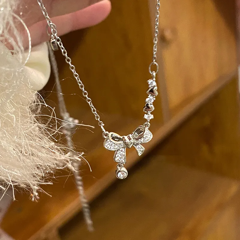 MAGICPOLE 925 Sterling Silver With Zircon Necklaces Women's Silver, Love Confession Box-6