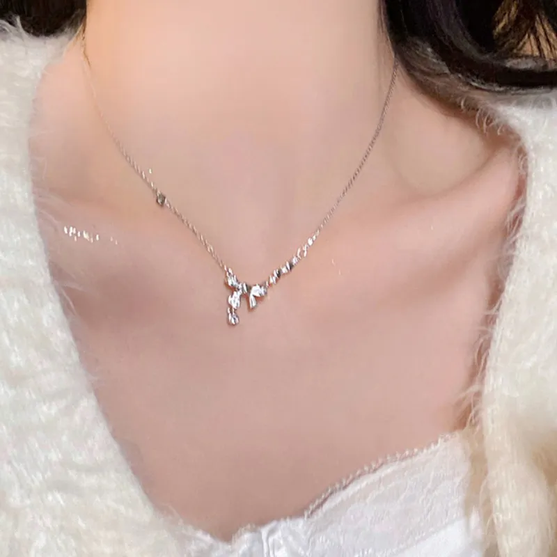 MAGICPOLE 925 Sterling Silver With Zircon Necklaces Women's Silver, Love Confession Box-1