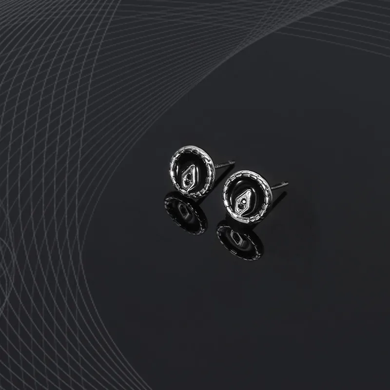 MAGICPOLE 999 Fine Silver Stud Earrings Men's Silver-6