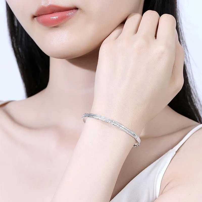 MAGICPOLE 999 Fine Silver Bangles Women's Silver-2