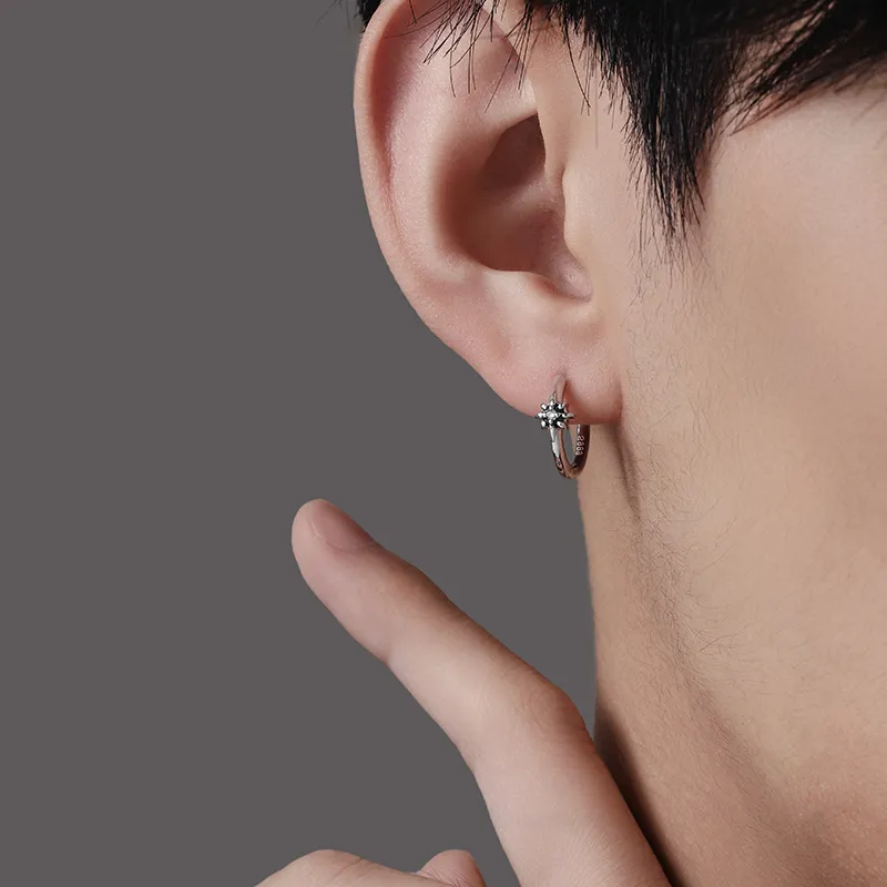 MAGICPOLE 999 Silver Zircon Earrings Unisex Silver-1