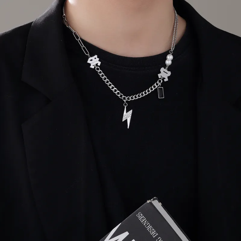 MAGICPOLE Titanium Steel Necklaces Unisex Silver-2