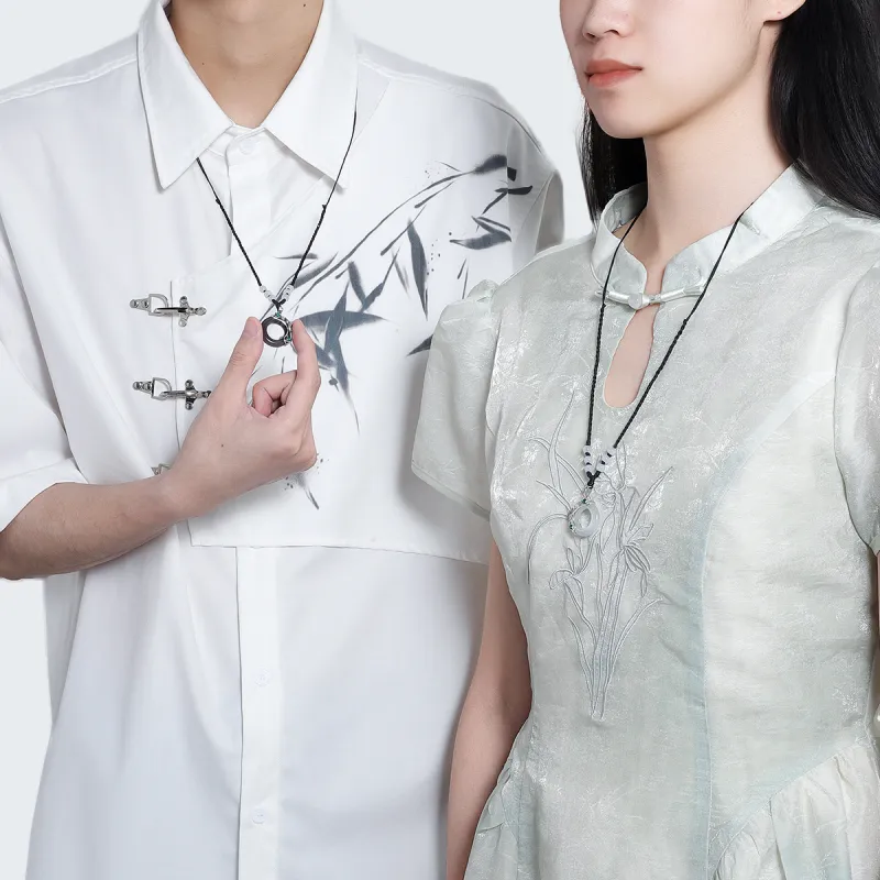 MAGICPOLE Glass Cat Eye Necklaces Unisex-7