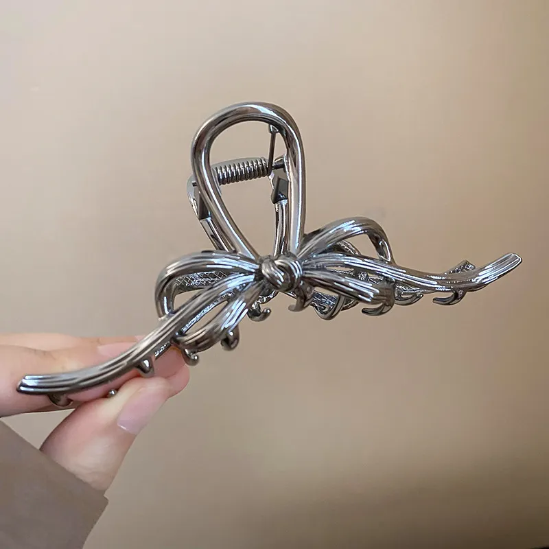 MAGICPOLE Alloy Hair Clips Women's Silver Black-3