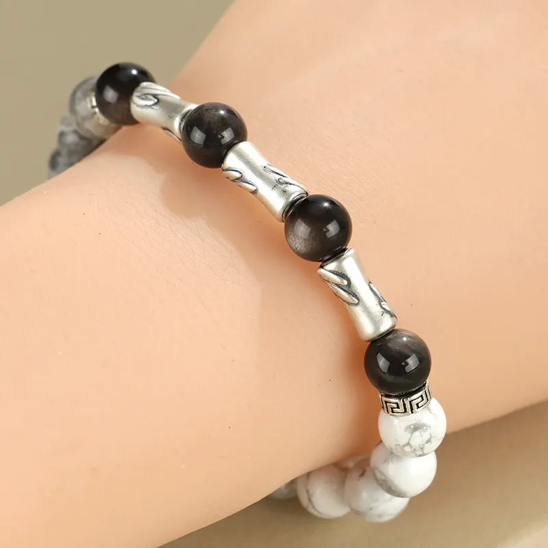 MAGICPOLE Obsidian Jade Bracelets Unisex-1