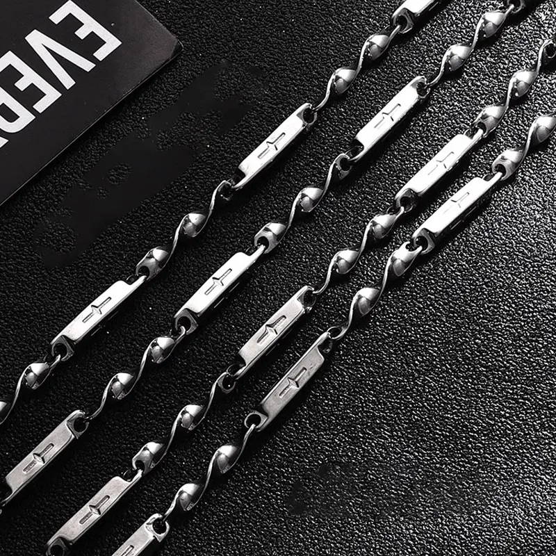 MAGICPOLE Titanium Steel Necklaces Men's Silver-4