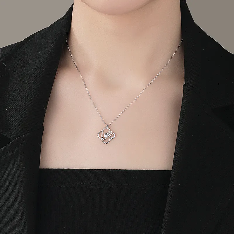 MAGICPOLE 925 Sterling Silver With Zircon Necklaces Women's Silver-1